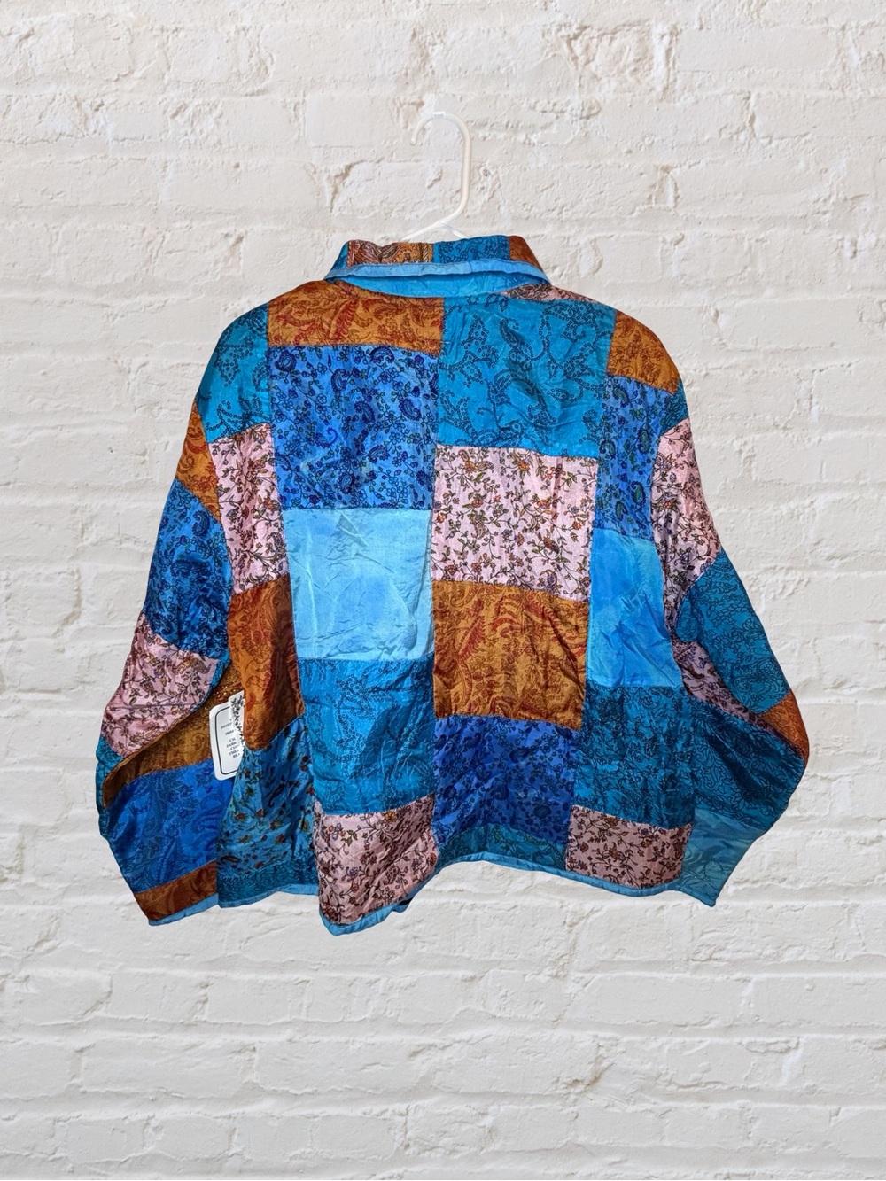 NWT Tantrums Collection Vintage Patchwork Quilted Jacket Blue Paisley Boho XL - Picture 4 of 6